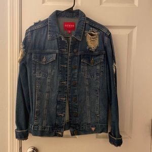 Guess denim distressed denim jacket